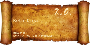Koth Olga névjegykártya